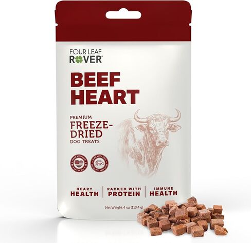 Beef Heart Dog Treats - Freeze-Dried - Great Source of Taurine - Use as Training Treats or a Nutritious Food Topper - Made in USA with 100% Grass Finished New Zealand Beef - Single Ingredient Treat in Kuwait