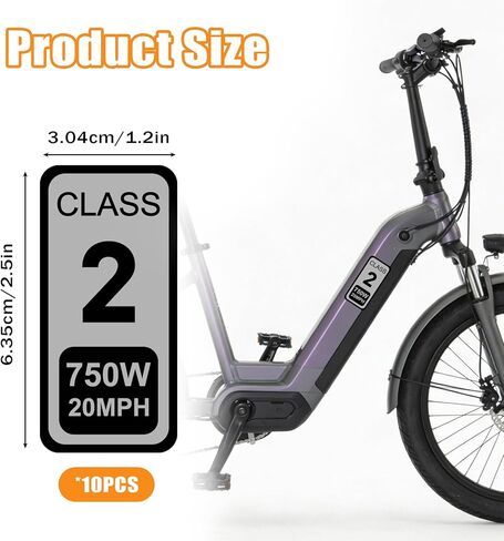 10 عبوات من ملصقات ebike من الفئة 2، ملصقات تعريف مقاومة للماء لإطار الدراجة الكهربائية والبطارية، ملصقات دراجة كهربائية للدراجات الكهربائية، ضرورية لتحديد هوية الدراجة الإلكترونية in Kuwait
