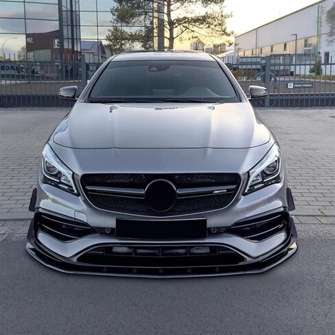 Car Front Bumper Lip Compatible for Mercedes Benz CLA Class C117 CLA200 260 CLA45 A-MG 2016-2019 Gloss Black Diffuser Spoiler(Carbon Look) in Saudi Arabia