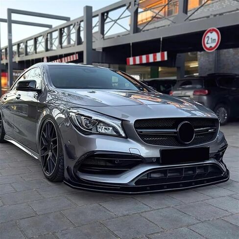 Car Front Bumper Lip Compatible for Mercedes Benz CLA Class C117 CLA200 260 CLA45 A-MG 2016-2019 Gloss Black Diffuser Spoiler(Carbon Look) in Saudi Arabia