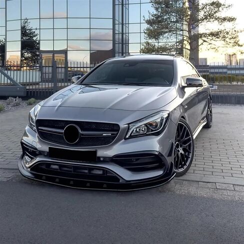 Car Front Bumper Lip Compatible for Mercedes Benz CLA Class C117 CLA200 260 CLA45 A-MG 2016-2019 Gloss Black Diffuser Spoiler(Carbon Look) in Saudi Arabia