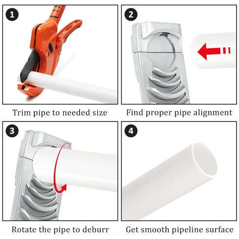 Elsjoy 6-in-1 PVC Pipe Deburring Tool, Suitable for 6 Pipe Sizes from 1-1/4 to 4-Inch, Professional PVC Chamfer Tool Pipe Reamer for Plastic Pipes in Saudi Arabia