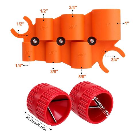 مجموعة أدوات إزالة حواف الأنابيب، 1/4 بوصة - 1 بوصة أدوات سباكة لقياس العمق و1/8 بوصة إلى 1-5/8 بوصة أداة شطب أنابيب الأنابيب الداخلية/الخارجية للألومنيوم PVC PPR والنحاس CPVC PE-RT in Kuwait
