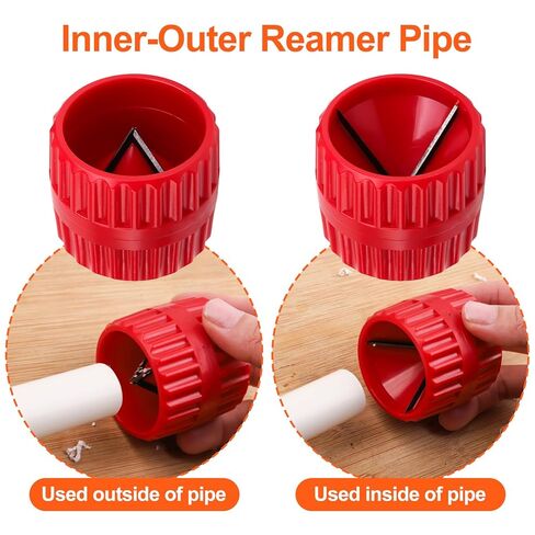 مجموعة أدوات إزالة حواف الأنابيب، 1/4 بوصة - 1 بوصة أدوات سباكة لقياس العمق و1/8 بوصة إلى 1-5/8 بوصة أداة شطب أنابيب الأنابيب الداخلية/الخارجية للألومنيوم PVC PPR والنحاس CPVC PE-RT in Kuwait