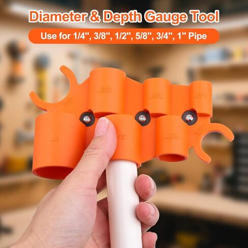 مجموعة أدوات إزالة حواف الأنابيب، 1/4 بوصة - 1 بوصة أدوات سباكة لقياس العمق و1/8 بوصة إلى 1-5/8 بوصة أداة شطب أنابيب الأنابيب الداخلية/الخارجية للألومنيوم PVC PPR والنحاس CPVC PE-RT in Kuwait