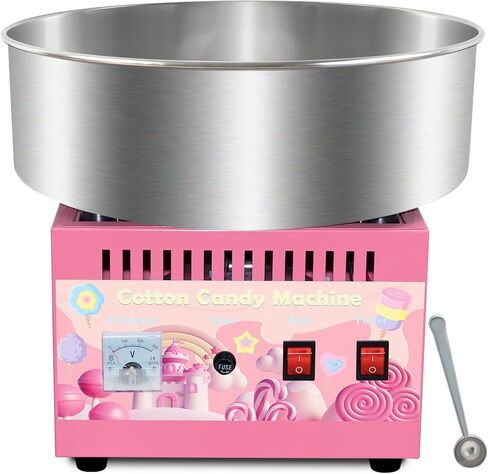 Cotton Candy Machine Commercial, 1000W Cotton Candy Maker Machine, Candy Floss Maker with Stainless Steel Bowl, Sugar Scoop，double switch easy and safe to use for Kids, Home, Party, Birthday, Festival in Kuwait