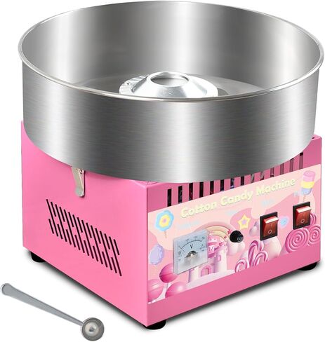 Cotton Candy Machine Commercial, 1000W Cotton Candy Maker Machine, Candy Floss Maker with Stainless Steel Bowl, Sugar Scoop，double switch easy and safe to use for Kids, Home, Party, Birthday, Festival in Kuwait