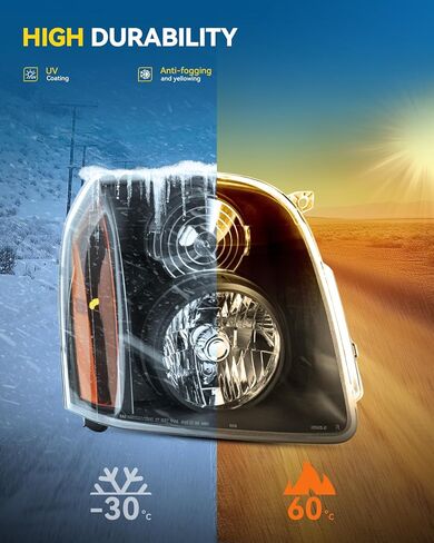 PHILTOP Headlight Assembly, Black Headlights Replacement Compatible with Ranger 2001-2011 Amber Reflector Clear Lens Color in Saudi Arabia