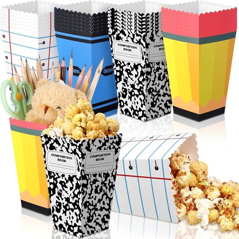 AmazingSpark 48 Pcs Teacher Graduation Popcorn Candy Treat Boxes Holders Gifts Bulk Employee Appreciation Week Gifts Party Favors for Employee Preschool Kindergarten Classroom Decoration (Classic) in Saudi Arabia