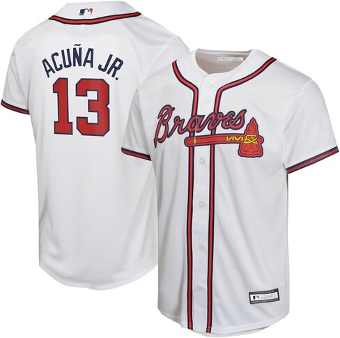 رونالد أكونا جونيور أتلانتا بريفز MLB Kids Youth 8-20 White Home Player Jersey in Saudi Arabia