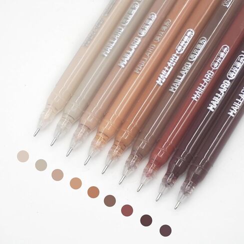 أقلام هلام مع نقطة جيدة 0.6 مم ، 9 ألوان رسم أقلام الرسم لكتب التلوين البالغين مجموعة كتابة سلس مجموعة للمجلة (الذهب سيلفر وايت) in Kuwait