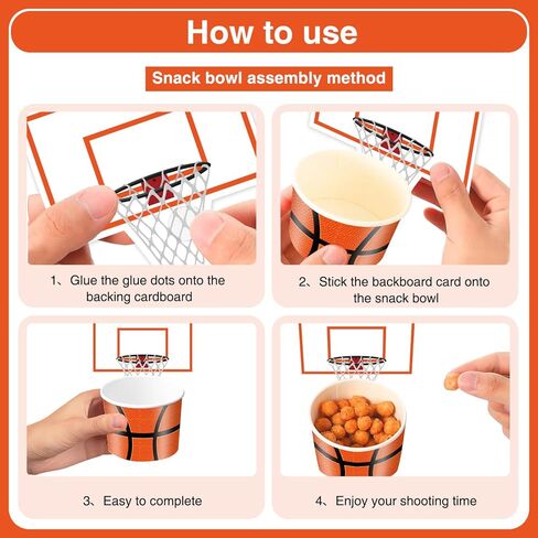 Basketball Party Snack Boxes Set, 96Pcs Basketball-Theme Party Supplies with Snack Bowls, Food Tray, Hoop Backdrop Cards and Glitter Cupcake Toppers for Basketball Birthday Party Decorations in Saudi Arabia