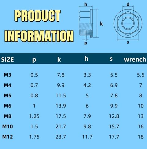 Nylon Flange Nut with Hexagonal Anti Slip Pad Screw Cap M3-M12 Insulated Anti-Static Plastic Nut Anti Loosening and Shockproof Electronic Equipment Furniture Fastener(Black,M8 (10pc)) in Saudi Arabia