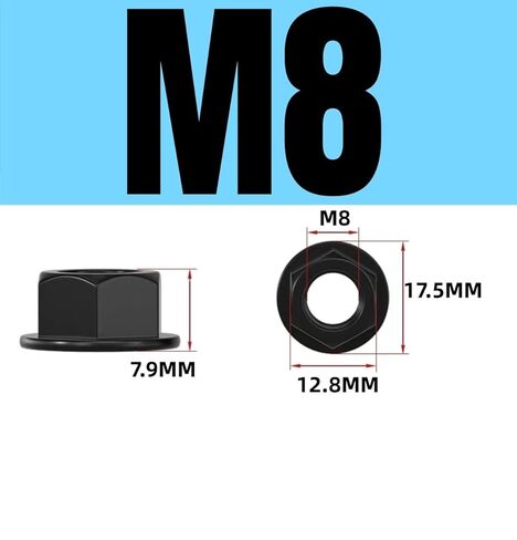 Nylon Flange Nut with Hexagonal Anti Slip Pad Screw Cap M3-M12 Insulated Anti-Static Plastic Nut Anti Loosening and Shockproof Electronic Equipment Furniture Fastener(Black,M8 (10pc)) in Saudi Arabia