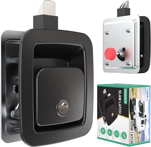 LATCH.IT RV سلام مزلاج | يناسب فقط 3.9 بوصة × 3.3 بوصة (مزلاج مركزي) والأبواب السميكة 1.25-2 بوصة | لن تحل محل نماذج الأوفست/BP-22 | قفل تخزين RV معدني بنسبة 100% وقفل مقصورة RV in Kuwait