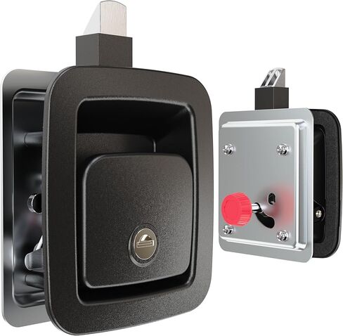 LATCH.IT RV سلام مزلاج | يناسب فقط 3.9 بوصة × 3.3 بوصة (مزلاج مركزي) والأبواب السميكة 1.25-2 بوصة | لن تحل محل نماذج الأوفست/BP-22 | قفل تخزين RV معدني بنسبة 100% وقفل مقصورة RV in Kuwait
