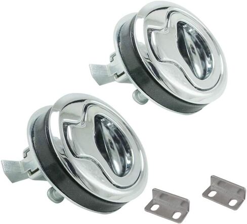 WJSKDQ 2PCS Flush Pull Latch 1.5" Handle Lift Slam Latch for Boat Deck Door Locker Hatch Cabinet Hardware Marine Hatch Latch Lock Silver in Kuwait