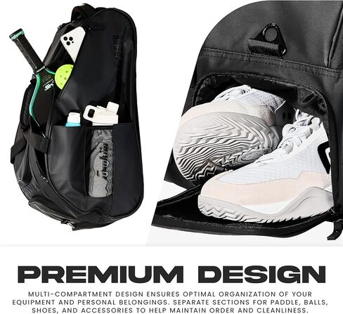 Franklin Sports Pro Series Bag II - Professional Pickleball Bag - Duffle/Backpack - Premium Storage - Charcoal in Saudi Arabia