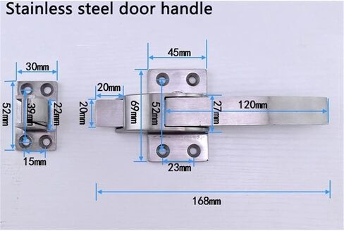 Cold Room Handle Latch,Safety Handle Walk-in Cooler Door Handle,Oven Door Handle,Door Lock Handle Flat Door Cold Storage Door Buckle Lock Oven Accessories Door Lock (Stainless Steel) in Saudi Arabia