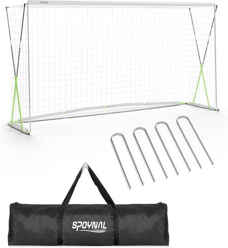 12x6 FT Soccer Goal for Backyard Training, Full-Size Portable Soccer Net with Heavy-Duty X Structure & Carry Bag, All-Weather Outdoor Soccer Goals for Teens and Adults in Kuwait