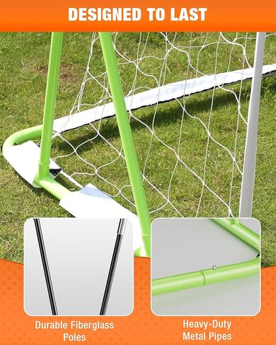 12x6 FT Soccer Goal for Backyard Training, Full-Size Portable Soccer Net with Heavy-Duty X Structure & Carry Bag, All-Weather Outdoor Soccer Goals for Teens and Adults in Kuwait