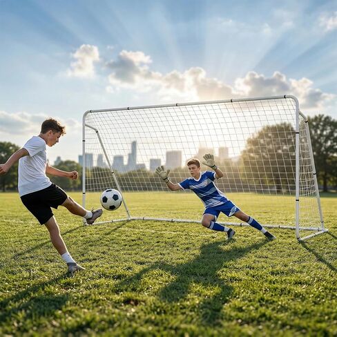 هدف كرة القدم هوم جاردن مقاس 12 × 6 بوصة، شبكة كرة قدم محمولة مع إطار، تدريب في الفناء الخلفي وأهداف ممارسة في الهواء الطلق للبالغين والأطفال، معدات بطولة سهلة الإعداد in Kuwait