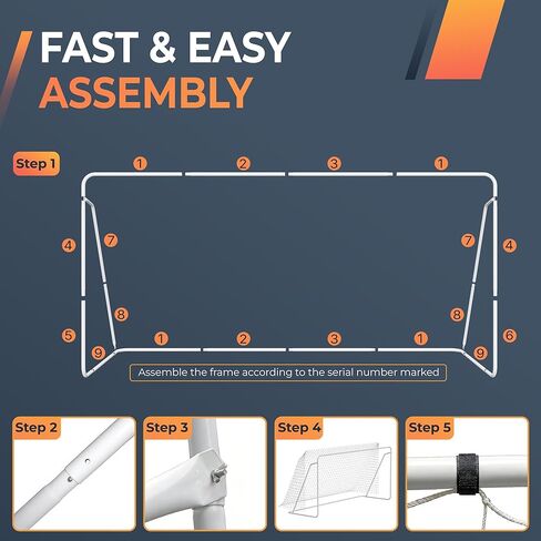 هدف كرة القدم هوم جاردن مقاس 12 × 6 بوصة، شبكة كرة قدم محمولة مع إطار، تدريب في الفناء الخلفي وأهداف ممارسة في الهواء الطلق للبالغين والأطفال، معدات بطولة سهلة الإعداد in Kuwait