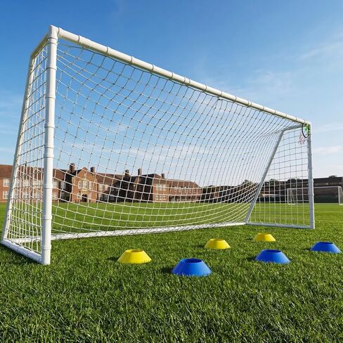 هدف كرة قدم مقاس 8 × 6، 12 × 6، 16 × 7 قدم للفناء الخلفي، أهداف كرة قدم معدنية مع شبكة كرة قدم من البولي إيثيلين، شبكة مستهدفة ومخاريط تدريب، إطار مقوى مقاوم للصدأ، شبكة كرة قدم خارجية للأطفال، تدريب الشباب أو لعبة الفريق in Kuwait