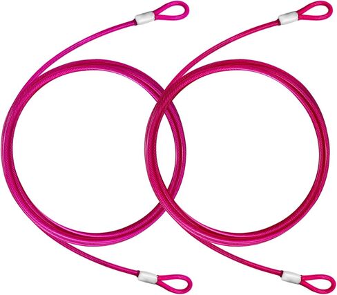 NAZOU 4FT （3/16 Inch） Steel Security Cable with Loops - Flexible Wire Rope Versatile & Weatherproof Safety Cable for Luggage, Bike Lock & Outdoor Gear -（2 Pack） in Kuwait