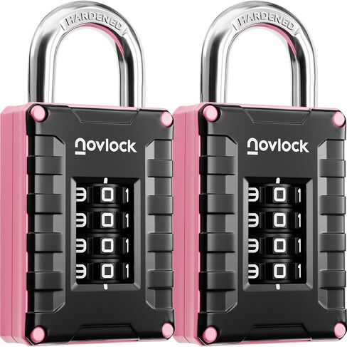 Locker Lock for Gym, School, Home & Work | 4-Digit Combination Padlock | 1-Pack, Black/Orange in Kuwait