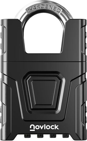 Heavy Duty Outdoor Combination Lock with 0.32" Cut-Resistant Shrouded Shackle – Weatherproof High-Security Padlock with Code for Gates, Fences, Sheds, Storage Units – 1-Pack, Black in Saudi Arabia