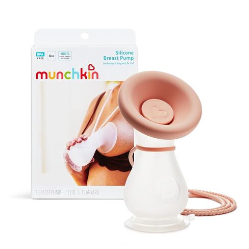 Munchkin® Manual Breast Pump - Portable Pump for Expressing Milk at Home, Work, and On The Go, 4 Ounce, Silicone in Kuwait