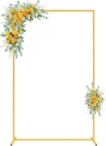 Wokceer Wedding Arch Backdrop Stand Square 6.6FTx6.6FT Gold Metal Balloon Arch Stand Garden Arbor Backdrop Frame for Wedding Birthday Party Baby Shower Photo Booth Background Decoration in Kuwait