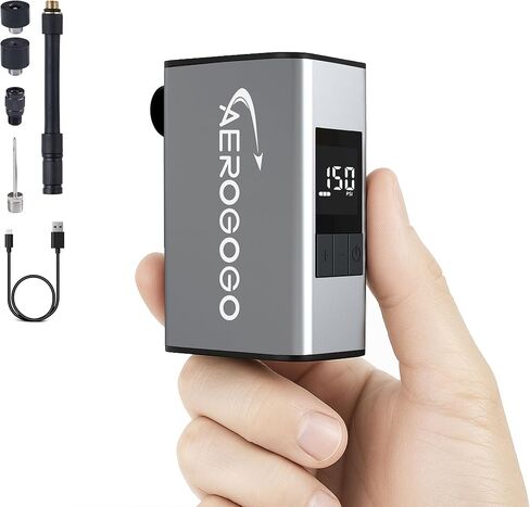 مضخة إطارات الدراجة الصغيرة Aerogogo 150 رطل لكل بوصة مربعة، مضخة دراجة تضخيم سريعة 25 ثانية مع مقياس، مضخة هواء محمولة لنفخ الإطارات مع صمام بريستا وشرايدر، مناسبة للطرق والجبال والدراجة الإلكترونية in Kuwait