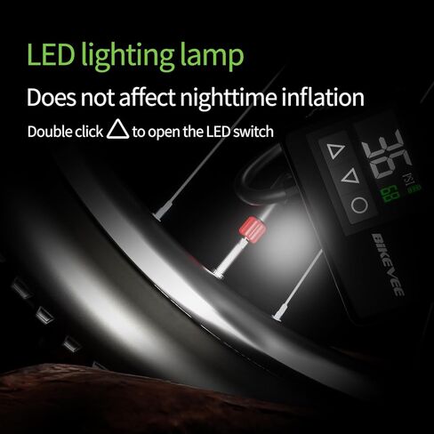 Mini Bike Pump Electric, 120 PSI Portable Bicycle Tire Inflator with Digital Gauge, Auto Shut-Off, Presta & Schrader Valve for Road Bike MTB E-Bike Cycling in Kuwait