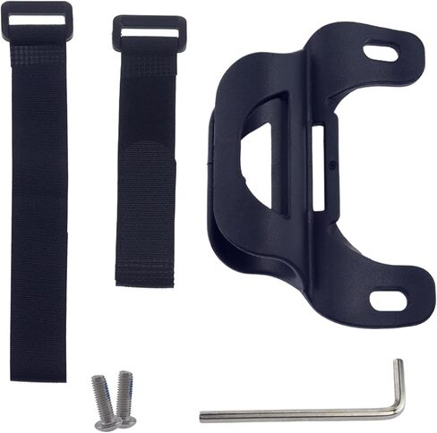 Universal Bike Pump Holder Bracket, Lightweight ABS Mount for Standard 20-25mm Diameter Pumps, Includes Nylon Strap x2, M5 Screws & Hex Wrench for Quick Installation (Black) in Kuwait
