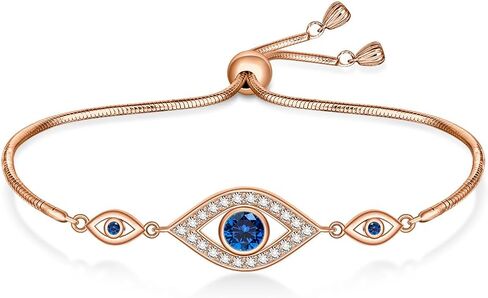 Evil Eye Bracelets 925 Sterling Silver Blue Evil Eye Bracelet for Women Dainty Greek Adjustable Protection Slide Chain Jewelry in Saudi Arabia