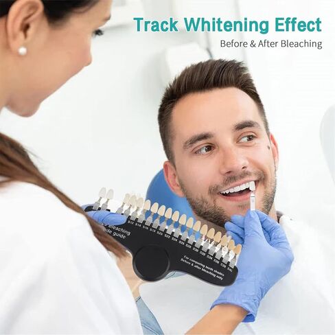 20 Colors Dental Teeth Shade Guide Model, 3D Professional Teeth Whitening Tracking Chart Tooth Color Compare Materials Oral Care Dentist Tools in Kuwait