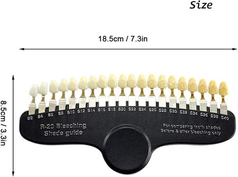 20 Colors Dental Teeth Shade Guide Model, 3D Professional Teeth Whitening Tracking Chart Tooth Color Compare Materials Oral Care Dentist Tools in Kuwait