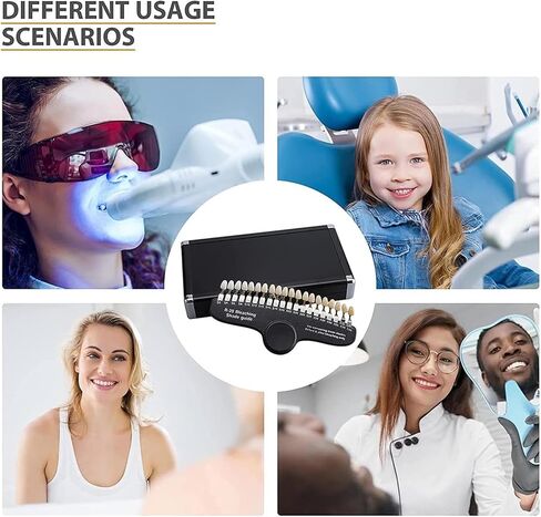 20 Colors Dental Teeth Shade Guide Model, 3D Professional Teeth Whitening Tracking Chart Tooth Color Compare Materials Oral Care Dentist Tools in Kuwait