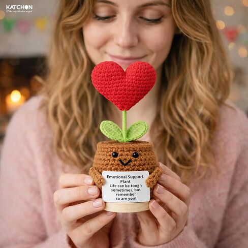 KatchOn, Handmade Crochet Flower Gift | Emotional Support Crochet Gift for Men, Women, Friend, Mom, Dad, Teacher, Coworker | Romantic, Anniversary, Retirement, Birthday Gifts | Desk Decorations in Saudi Arabia