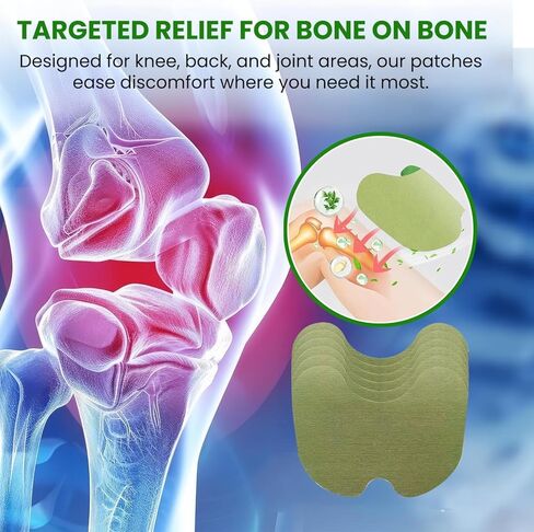 Herbal Knee Patches for Pain Relief: Natural Wormwood & Menthol for Temporary External Relief - Natural Adhesive Heat Patches for Joint and Muscle (40 Count (Pack of 1), 40, Count) in Kuwait