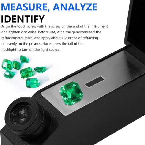 مقياس انكسار الأحجار الكريمة، جهاز اختبار الأحجار الكريمة لجميع الأحجار، أجهزة قياس انكسار مختبر الأحجار الكريمة الماسية للمجوهرات الذهبية والفضية، يقيس مؤشر الانكسار 1.30-1.81 in Kuwait