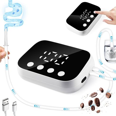 Enema Kit Electric, Enemas for Colon Cleanse for Women Men, Coffee Enema Organic Kit with LED Display 1-100Water Flow Rate Adjust, 3Long Silicone Hose, 10Reusable Tips, Easy Home Enema Hot Water Clean in Saudi Arabia