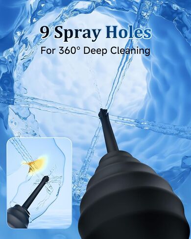 Beisar Enemas Anal Douche for Men Women - 9 Hole Anti Backflow Enema Bulb with Flexible Silicone Nozzle for Colon Cleanse, Feminine Care Shower Enema Douches Kit Cleaner Flusher 11.1 Ounce in Saudi Arabia