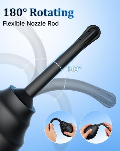 Beisar Enemas Anal Douche for Men Women - 9 Hole Anti Backflow Enema Bulb with Flexible Silicone Nozzle for Colon Cleanse, Feminine Care Shower Enema Douches Kit Cleaner Flusher 11.1 Ounce in Saudi Arabia