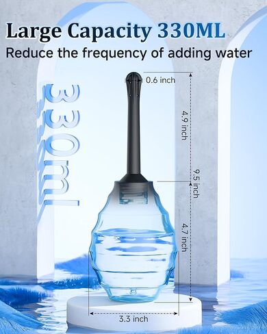 Beisar Enemas Anal Douche for Men Women - 9 Hole Anti Backflow Enema Bulb with Flexible Silicone Nozzle for Colon Cleanse, Feminine Care Shower Enema Douches Kit Cleaner Flusher 11.1 Ounce in Saudi Arabia