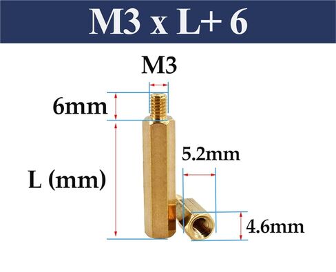 Brass Standoff Hex Male Female Spacer M2 M3 M4 Hexagon Threaded Pillar Column Board Motherboard Bolts PCB Screws(8mm (20pcs)) in Saudi Arabia