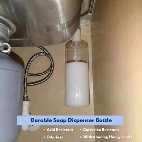 Updated Soap Dispenser Bottle for Kitchen Sink Replacement 500 ML/17 oz Under Sink Soap Dispenser Bottle with Straw Suitable for Dishwashing Liquid Hand Lotion in Kuwait