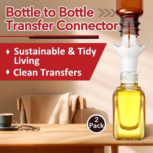 2 Pcs Universal Bottle Emptying Kit for Effortless Liquid Transfer - Use for Shampoo, Lotion, Dish Soap & More in Kitchen & Bathroom in Kuwait